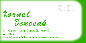 kornel demcsak business card